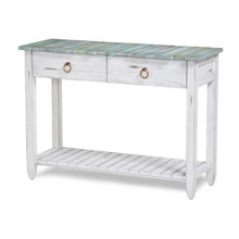 Load image into Gallery viewer, NEW Picket Fence Console Table - Distressed Bleu & White