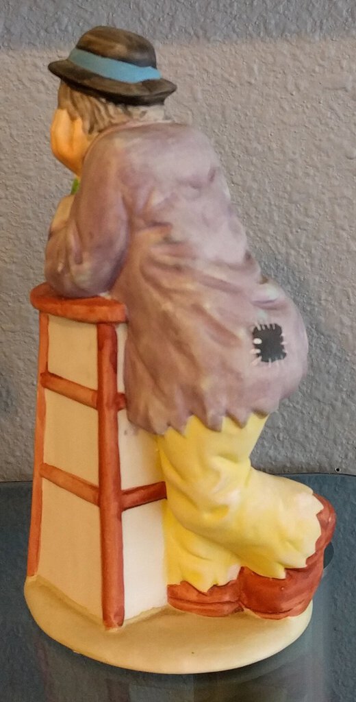 Clown Figurine by Emmett Kelly Jr. - Clown Leaning on Stool