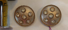 Load image into Gallery viewer, Vintage Round Gold Rhinestone Earrings