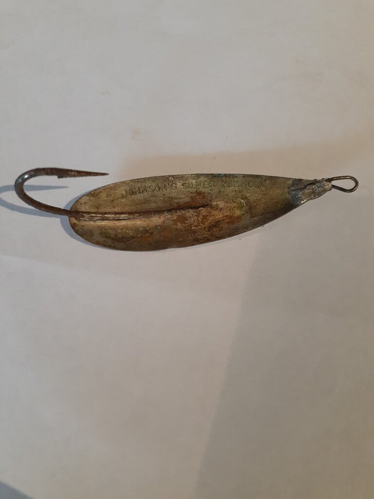 VINTAGE Johnson's Silver Minnow Spoon Fishing Lure - medium – Starboard Home