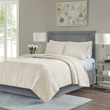 Load image into Gallery viewer, NEW Noel 3 Piece Reversible Coverlet Set - Full/Queen Cream