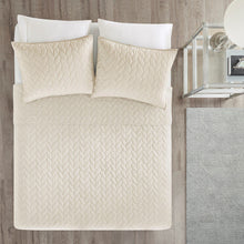 Load image into Gallery viewer, NEW Noel 3 Piece Reversible Coverlet Set - Full/Queen Cream