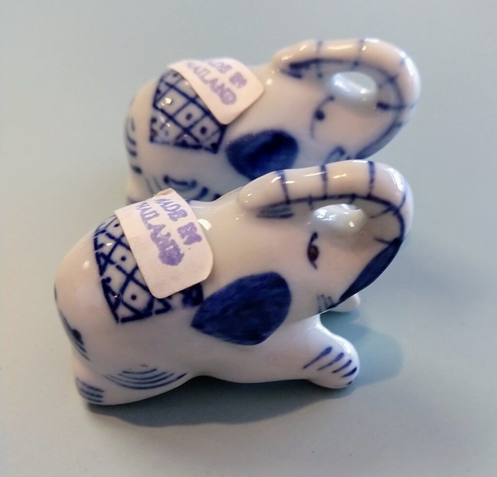 Ceramic Elephant Salt and Pepper Shakers Antique 