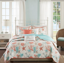 Load image into Gallery viewer, NEW Pebble Beach 6 Piece Cotton Sateen Reversible Coverlet Set - Queen - MP13-2709