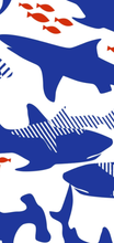 Load image into Gallery viewer, NEW Kids UPF 50+ Sunscreen Towel with Hood - Sharks