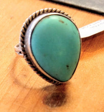 Load image into Gallery viewer, VINTAGE Silver Turquoise Ring Size 5.5