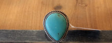 Load image into Gallery viewer, VINTAGE Silver Turquoise Ring Size 5.5