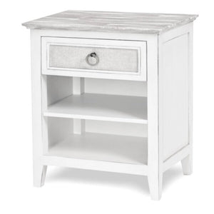 NEW Captiva Island 1 Drawer Nightstand - Grey Wash & Blanc