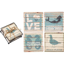 Load image into Gallery viewer, NEW Stone Coaster Set - Beach - 30899
