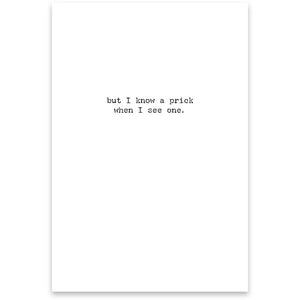 NEW Greeting Card - Prick - 72949
