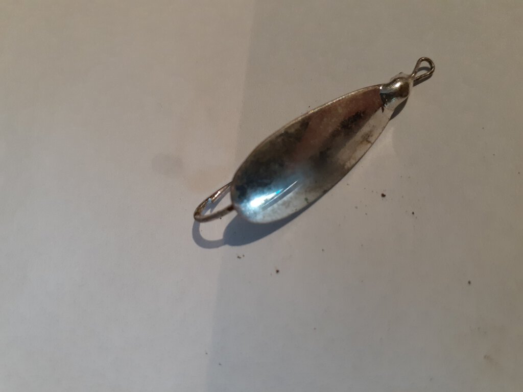 VINTAGE Johnson's Silver Minnow Spoon Fishing Lure - small