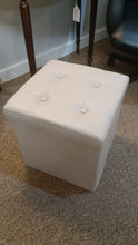 Load image into Gallery viewer, NEW 14.5" x 14.5" Taupe Leatherette Storage Ottoman
