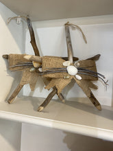Load image into Gallery viewer, NEW 11" Hanging Driftwood &amp; Burlap Star
