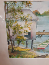 Load image into Gallery viewer, Watercolor Painting - Boathouse/Dock (29.25" x 23")
