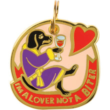 Load image into Gallery viewer, NEW Collar Charm - I'm A Lover Not a Biter - 100333

