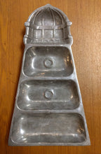 Load image into Gallery viewer, 14" Pewter Lighthouse Divided Serving Tray
