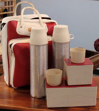 Load image into Gallery viewer, SET 13-Pc Vintage Picnic Set (Thermos, Containers, Carrier)
