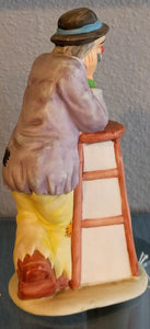 Clown Figurine by Emmett Kelly Jr. - Clown Leaning on Stool