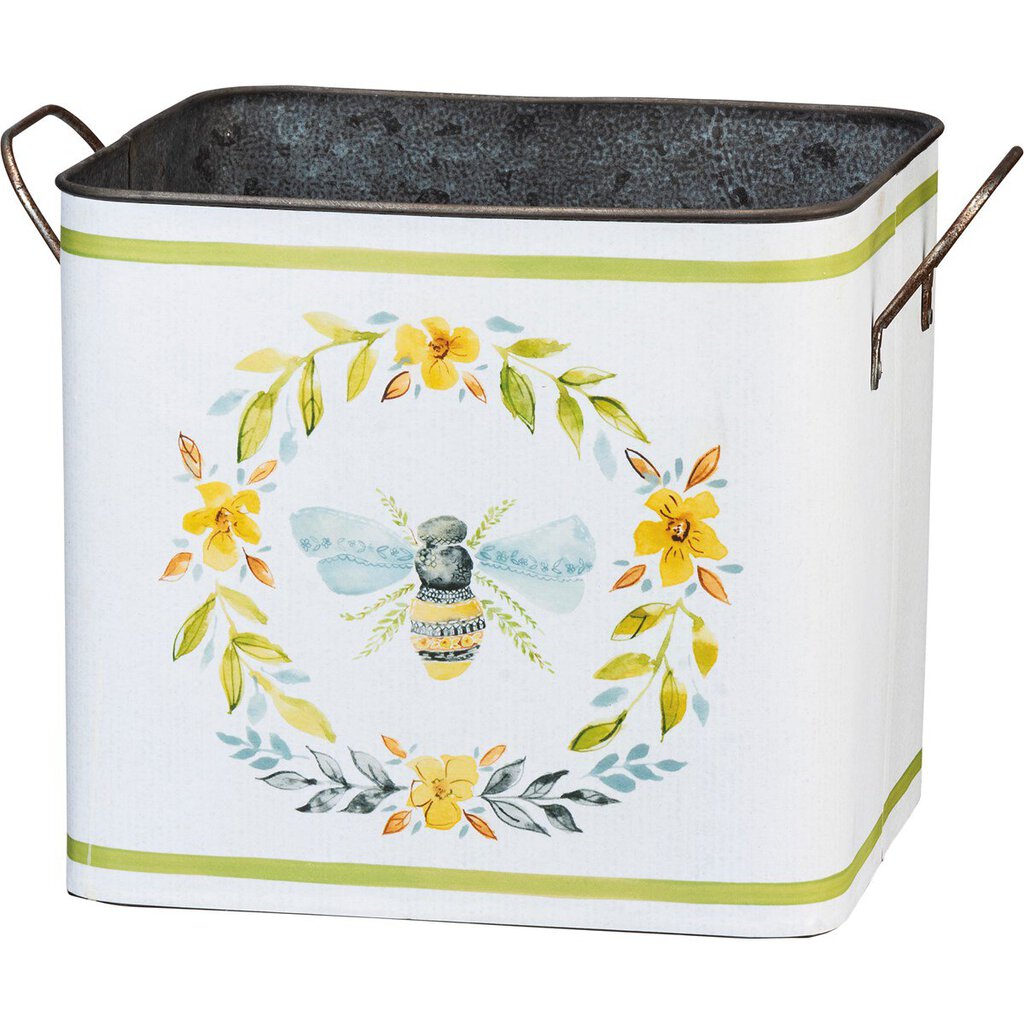 NEW Metal Bin - Bee - Large - 133250a