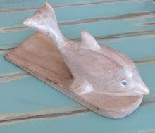 Load image into Gallery viewer, NEW Hand-Carved Acacia Wood Dolphin Door Stop - Thailand
