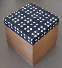 Load image into Gallery viewer, NEW 5" Indigo Dot Hinged Wood Box
