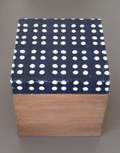 Load image into Gallery viewer, NEW 5" Indigo Dot Hinged Wood Box
