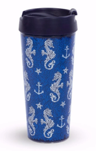 Load image into Gallery viewer, NEW Vera Bradley Travel Mug - Seahorse Of Course
