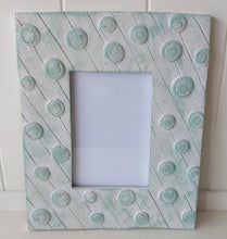 Load image into Gallery viewer, Hand-Painted Frame - 8x10 Circles with Glass - Sea Glass &amp; Fluff
