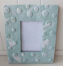 Load image into Gallery viewer, Hand-Painted Frame - 8x10 Circles with Glass - Sea Glass &amp; Fluff
