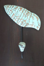 Load image into Gallery viewer, NEW 9" Aqua Wood Spiral Shell Wall Hook MDA-SC-53A-A
