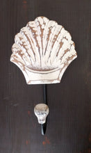 Load image into Gallery viewer, NEW 9" White Wood Scallop Shell Wall Hook MDA-SC-53W-S
