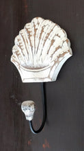 Load image into Gallery viewer, NEW 9" White Wood Scallop Shell Wall Hook MDA-SC-53W-S
