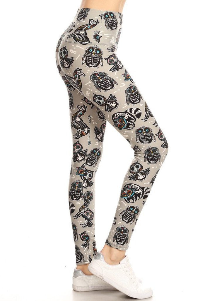 NEW One Size Leggings - Animal Skeletons LY5R-S610W