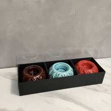 Load image into Gallery viewer, NEW Set of 3 Ceramic Tea Light Holders - 609457
