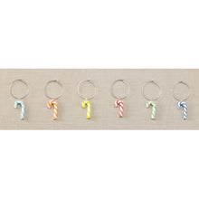 Load image into Gallery viewer, NEW Set of 6 Candy Cane Wine Charms - 655091
