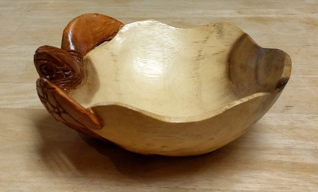 NEW Acacia Wood Carved Turtle Bowl TB20S