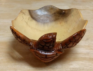 NEW Acacia Wood Carved Turtle Bowl TB20S