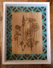 Load image into Gallery viewer, NEW Laser Etched Wall Decor - Floral with Blue Trim
