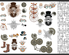 Load image into Gallery viewer, NEW Belles &amp; Whistles Transfer - Steampunk

