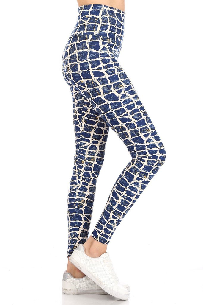 NEW One Size Leggings - Blue with Ocean Net LY5R-Q666