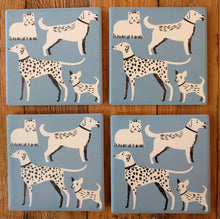 Load image into Gallery viewer, NEW 4-Pc SET Absorbent Coasters - Dog Days
