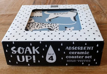 Load image into Gallery viewer, NEW 4-Pc SET Absorbent Coasters - Dog Days
