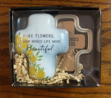 Load image into Gallery viewer, NEW Artful Cross Keeper - Keepsake Dish - Like Flowers 1004320097

