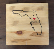 Load image into Gallery viewer, NEW Reclaimed Wood I (Heart) Florida Box Sign
