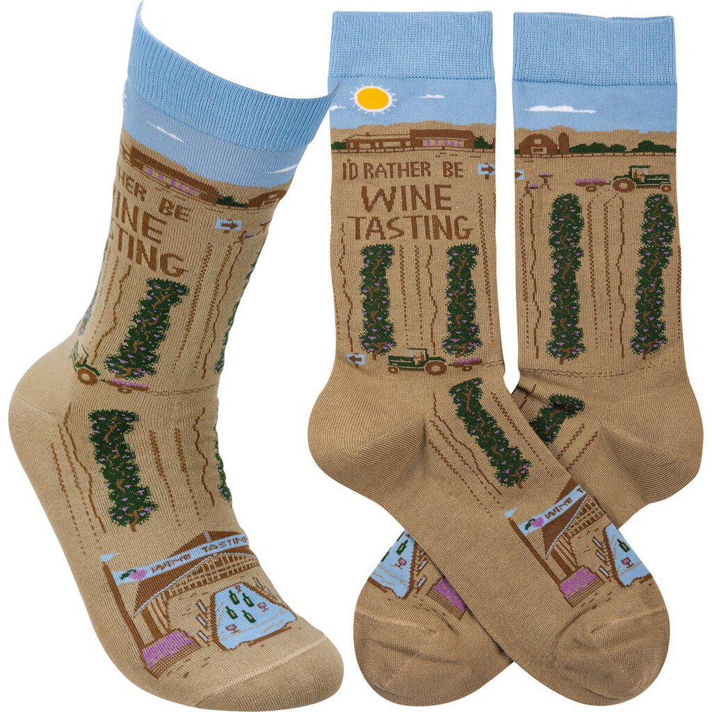 NEW Socks - I'd Rather Be Wine Tasting - 114113