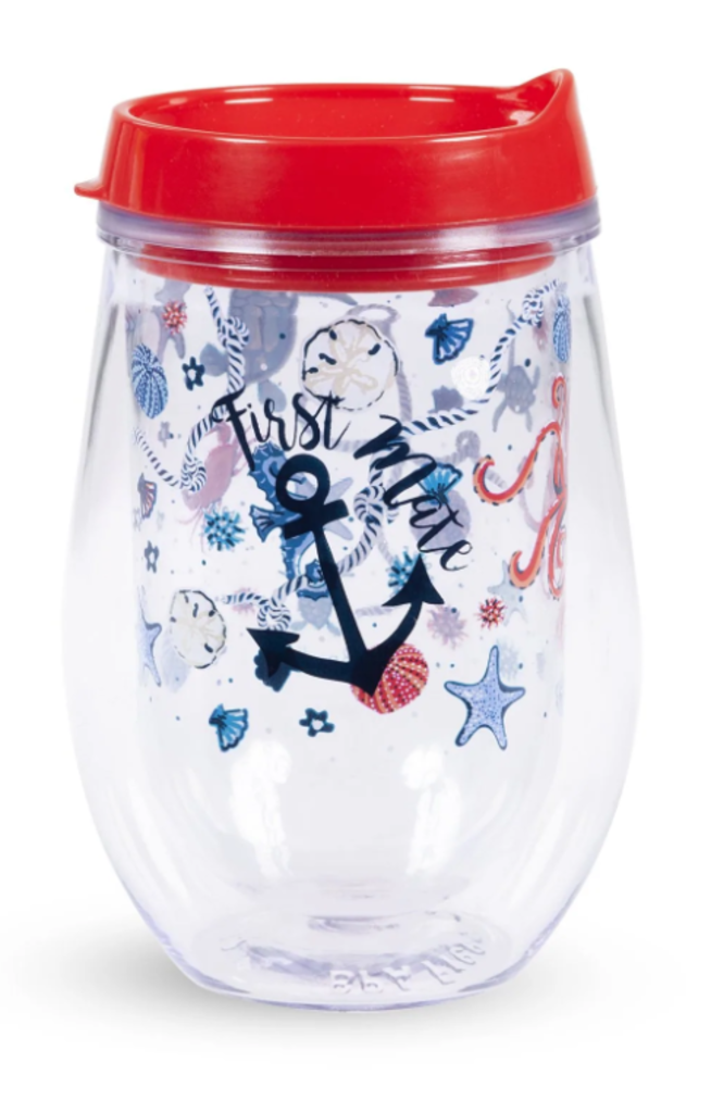 NEW Vera Bradley Wine Tumbler with Lid - Sea Life - 204571