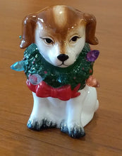 Load image into Gallery viewer, NEW LED Light Up Dog with Wreath Figurine
