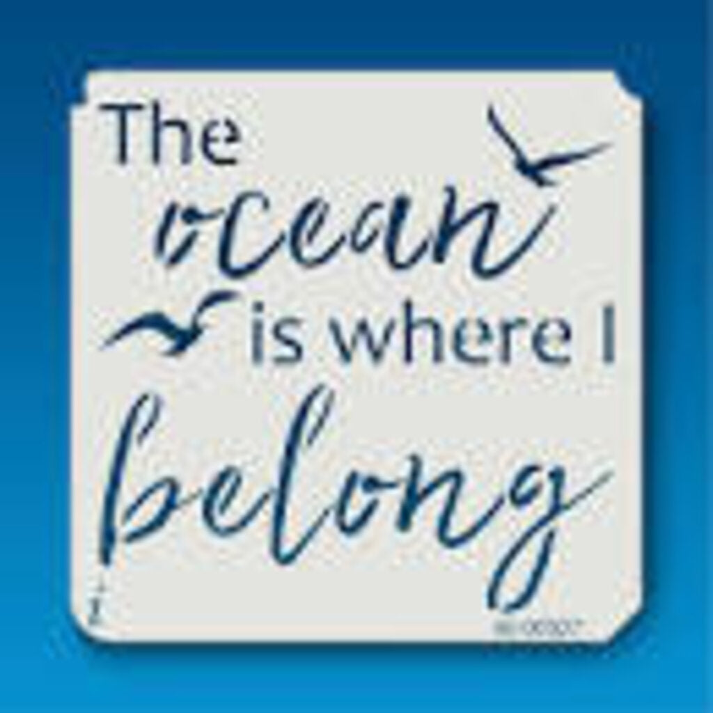 Medium The Ocean is Where I Belong Stencil 40-00027
