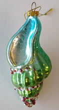 Load image into Gallery viewer, NEW Glass Shell Ornament - Green/Blue 5"
