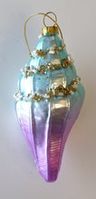 Load image into Gallery viewer, NEW Glass Shell Ornament - Blue/Purple
